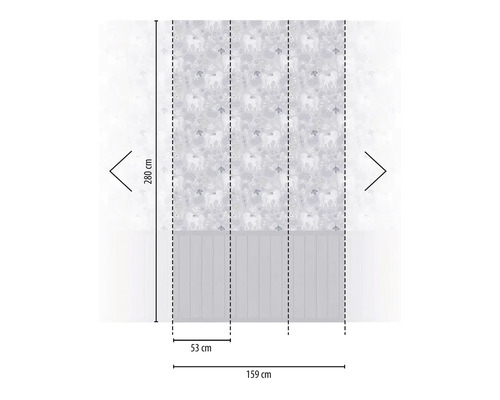 Nástenné panely so vzorom jednorožca a rozmermi 280 cm na výšku a 159 cm na šírku