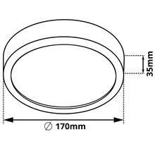 Technický nákres okrúhleho výrobku s priemerom 170 mm a výškou 35 mm.