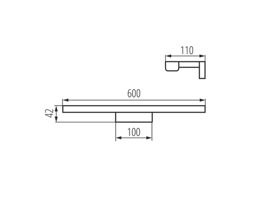 Technický nákres držiaka na uteráky s rozmermi