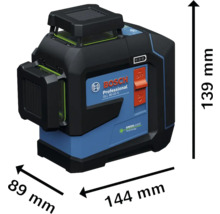 Čiarový laser Bosch GLL 80-33 G Professional s rozmermi