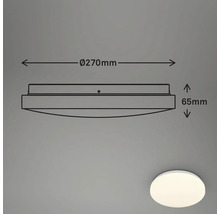 Technický nákres stropného svietidla s rozmermi 270 mm v priemere a 65 mm na výšku