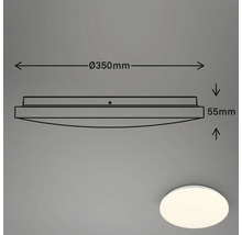 Technický nákres stropného svietidla s priemerom 350 mm a výškou 55 mm