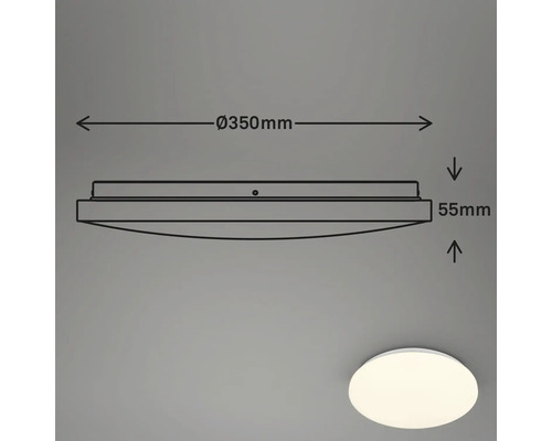 Technický nákres stropného svietidla s priemerom 350 mm a výškou 55 mm