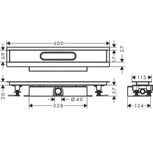 Sprchový žľab Hansgrohe uBox universal 600 mm plast 56016180
