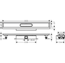 Sprchový žľab Hansgrohe uBox universal 800 mm plast 56018180