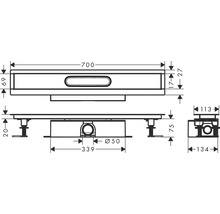 Sprchový žľab Hansgrohe uBox universal 700 mm plast 56023180