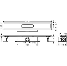 Sprchový žľab Hansgrohe uBox universal 800 mm plast 56024180