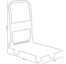 Plošinový prepravný vozík Cargo Point, nosnosť 150 kg, sklopný