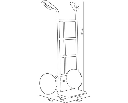 Obrázok rudla s rozmermi 113 cm výška, 46 cm dĺžka, 52 cm šírka a 35 cm hĺbka