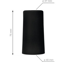 Čierny chránič nôh nábytku, priemer hore 37 mm, priemer dole 40 mm, výška 75 mm