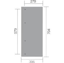 Technický nákres dosky s rozmermi