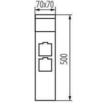Technický výkres podstavca s rozmermi 70x70x500 mm