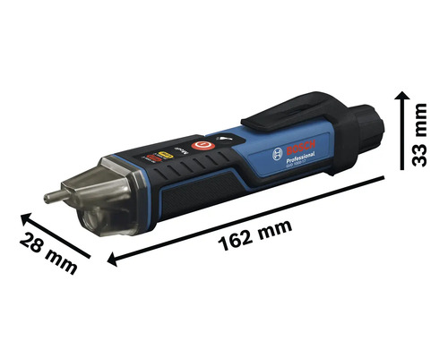 Skúšačka napätia Bosch Professional GVD 1000-17 s rozmermi