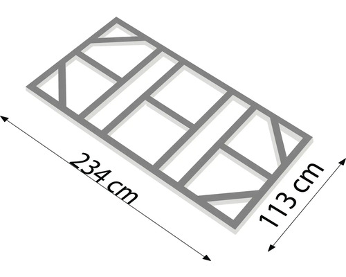 Drevený rám s rozmermi 234 cm x 113 cm