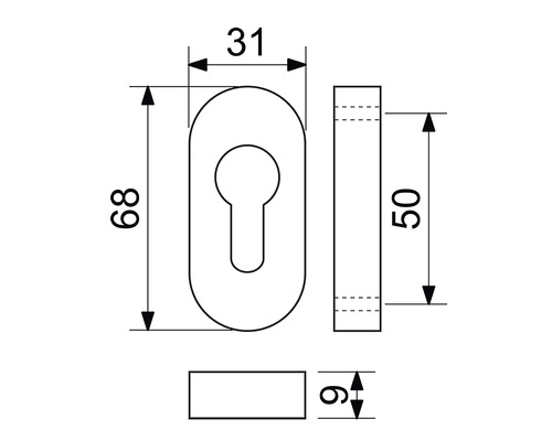 Technický nákres kovania dverí s rozmermi