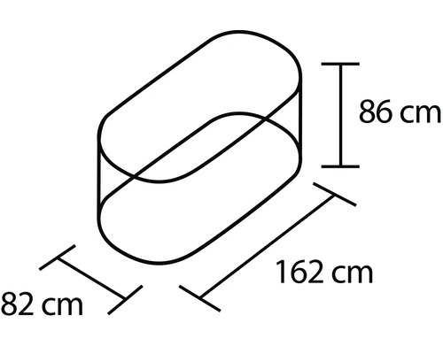 Rozmery stoličky: výška 86 cm, dĺžka 162 cm, šírka 82 cm.