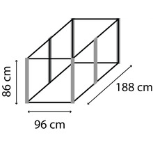 Rozmery regála: 86 centimetrov vysoký, 96 centimetrov široký a 188 centimetrov hlboký.