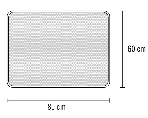 Ilustrácia siete proti hmyzu s rozmermi 80 x 60 centimetrov