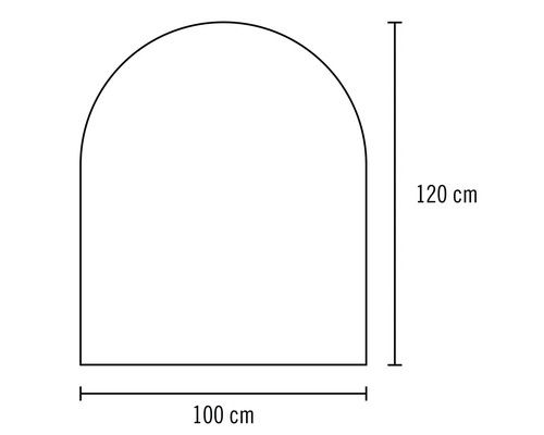 Nákres oblúka s rozmermi 100 x 120 centimetrov