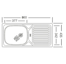 Rozmery drezu: 860 x 435 mm