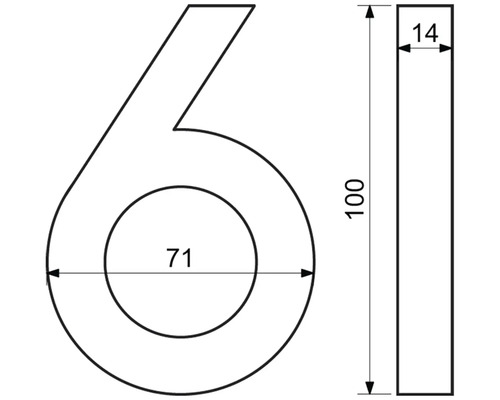 Technický výkres čísla domu 6 s rozmermi