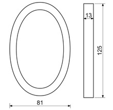 Technický nákres oválneho tesniaceho krúžku s rozmermi 81 mm šírka, 125 mm výška a 13 mm hrúbka