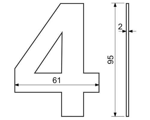 Technický výkres čísla 4 s rozmermi