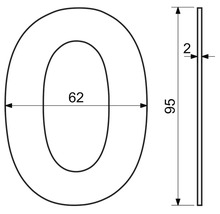 Technický nákres nuly s rozmermi