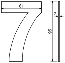 Technický výkres čísla sedem s rozmermi