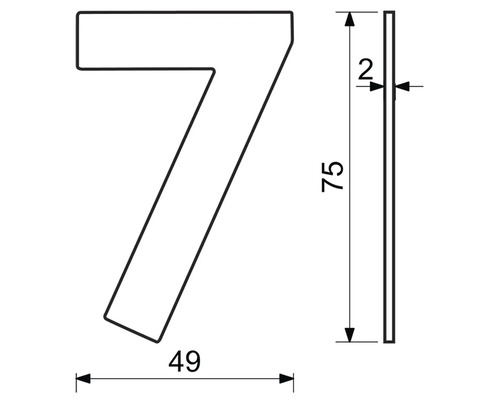 Technický nákres čísla domu 7 s rozmermi