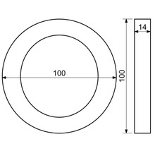 Technický výkres prsteňa s rozmermi 100 a 14.