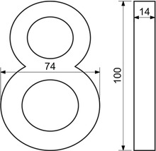 Technický nákres čísla domu 8 s rozmermi