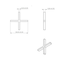 Technický výkres škárového kríža s rozmermi