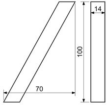 Technický nákres klinu s rozmermi