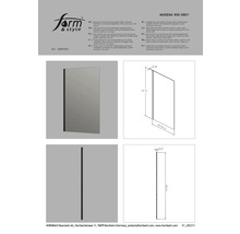 Bočná stena Modena 900 Grey 6 mm sivé tónované sklo, otočné, profil: hliník, matná čierna