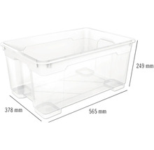 Úložný box z plastu s rozmermi 565 mm x 378 mm x 249 mm
