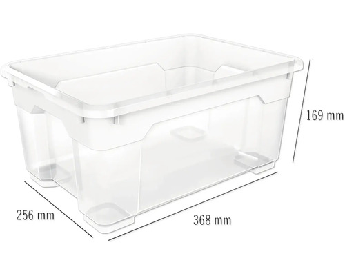 Plastový úložný box s rozmermi 368 mm x 256 mm x 169 mm