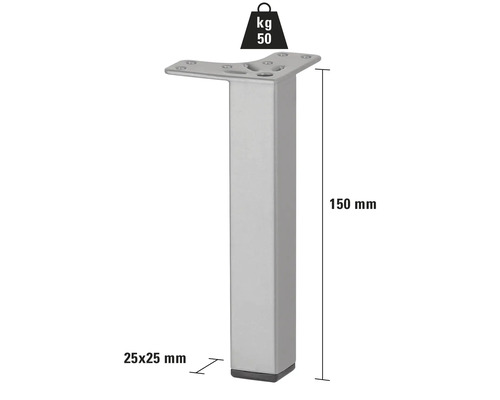 Nábytková noha, výška 150 mm, nosnosť 50 kg