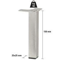 Kovová noha nábytku, výška 150 mm, nosnosť do 50 kg