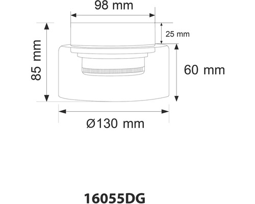 Technický výkres výrobku s rozmermi v milimetroch