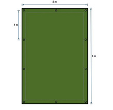 Plachta s očkami a rozmermi 2 metre krát 3 metre