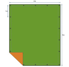 Plachta s očkami, rozmery 4 metre krát 5 metrov