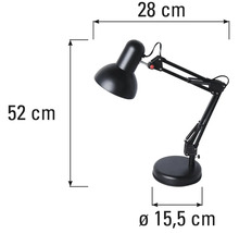 Stolná lampa s rozmermi
