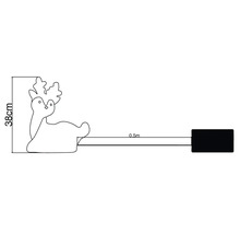 Nákres soba s výškou 38 centimetrov a káblom s dĺžkou 0,5 metra