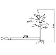 Technický nákres 1,8 metrov vysokého LED stromu s prívodným káblom s dĺžkou 3 metre.