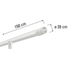 LED trubica s dĺžkou 150 centimetrov a priemerom 28 centimetrov