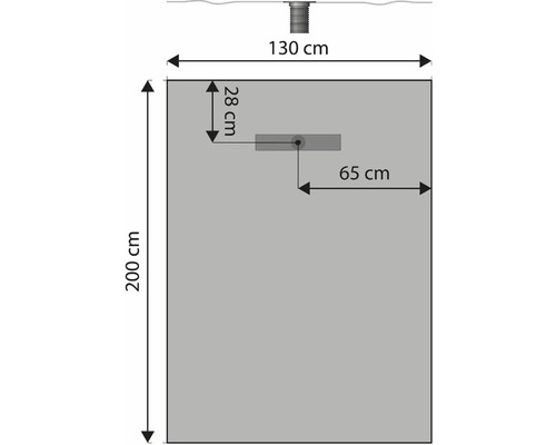 Technický nákres sprchovej vaničky s rozmermi