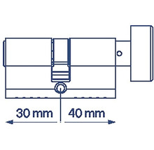 Schéma cylindrického zámku s rozmermi 30 mm a 40 mm