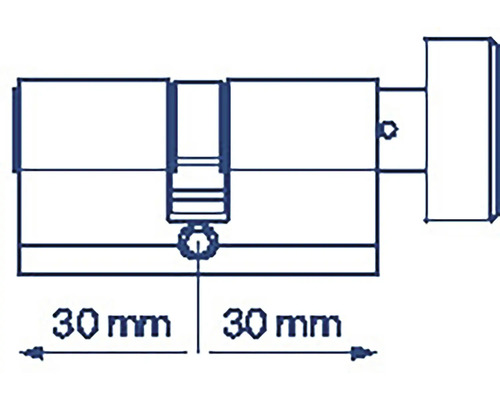 Nákres dverovej vložky s rozmermi 30 mm a 30 mm.
