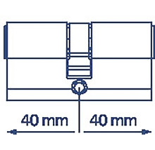 Ilustrácia cylindrického zámku s rozmermi 40 mm